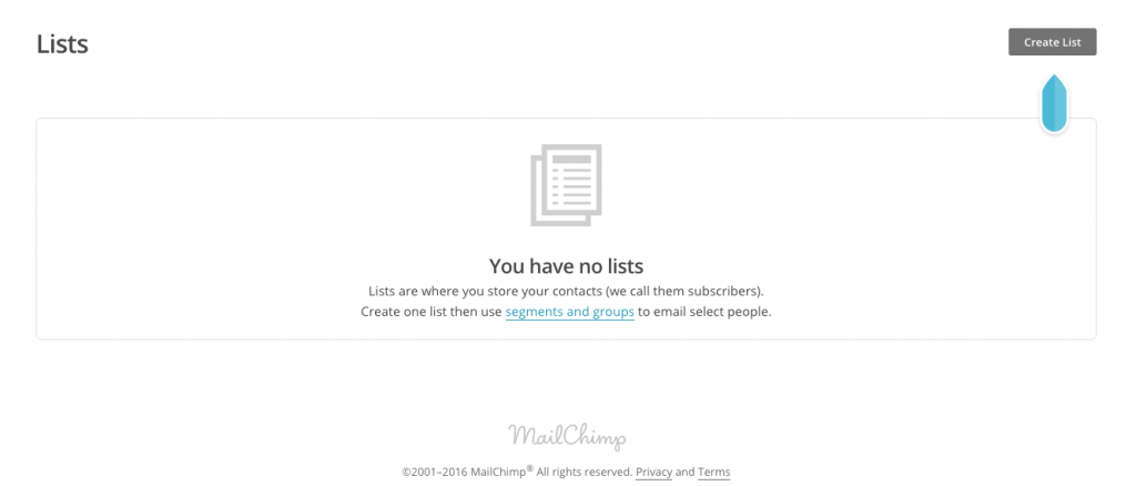 create list in mailchimp