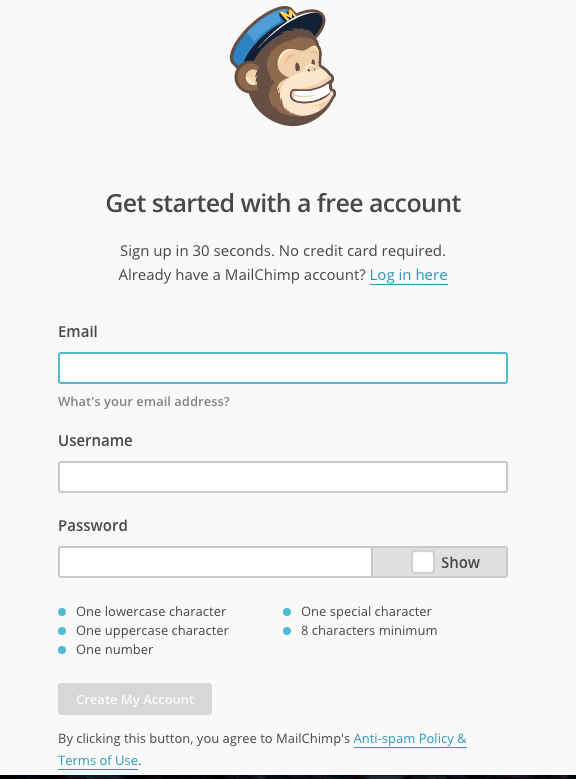 mailchimp login