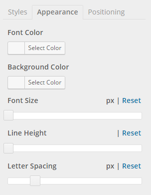 font settings