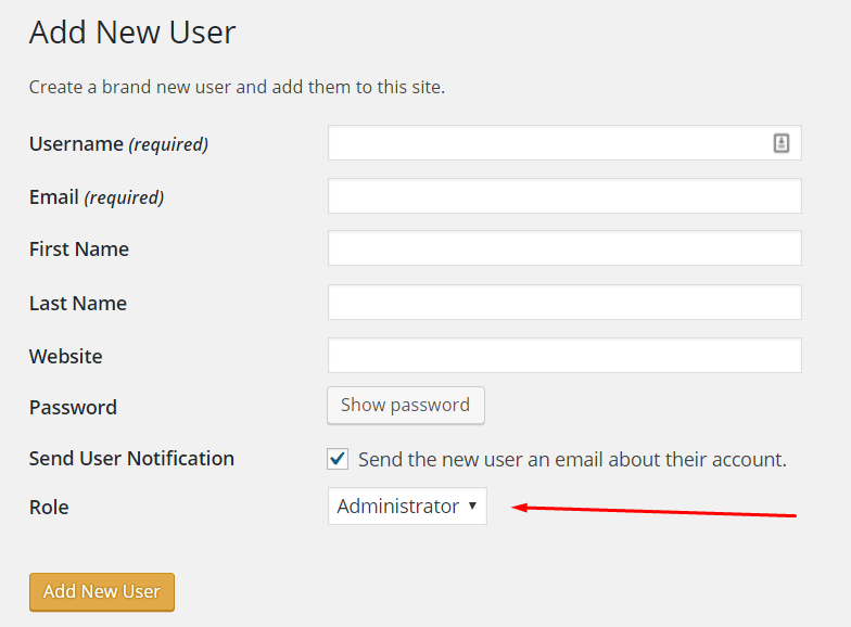 add user after launching a WordPress site