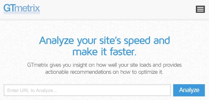 Tools to test WordPress site performance: GTmetrix