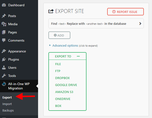 site export